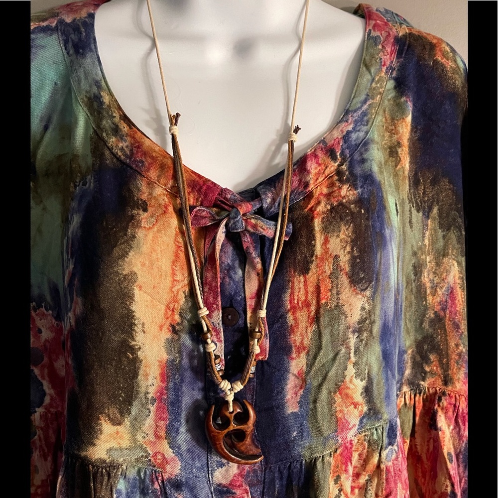 NWT.  Handmade Adjustable Necklace by Sacred Threads.  BL/BL